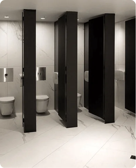 HPL toilet cubicles for high-traffic restrooms