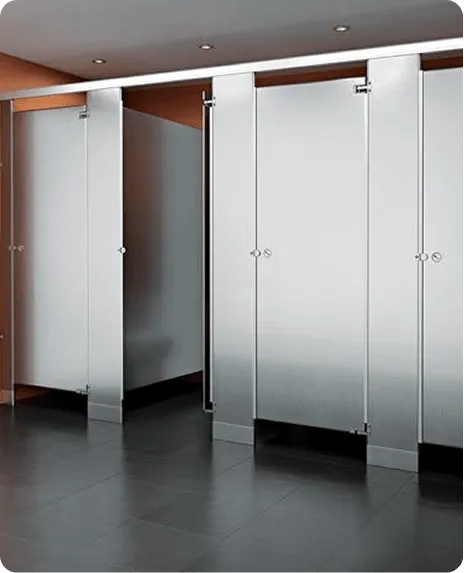 Stainless steel toilet cubicles for public restrooms